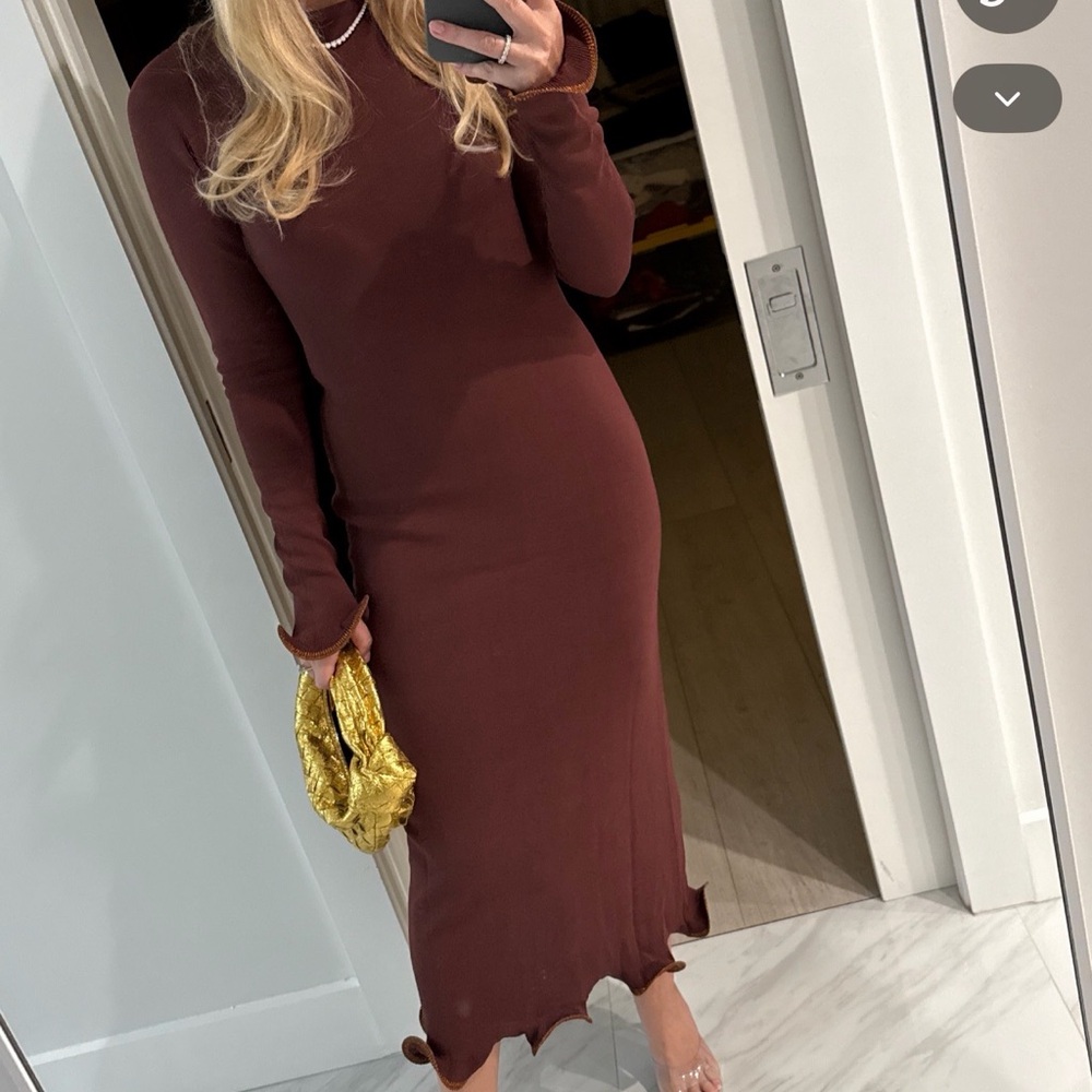 SAME ruffle hem midi dress